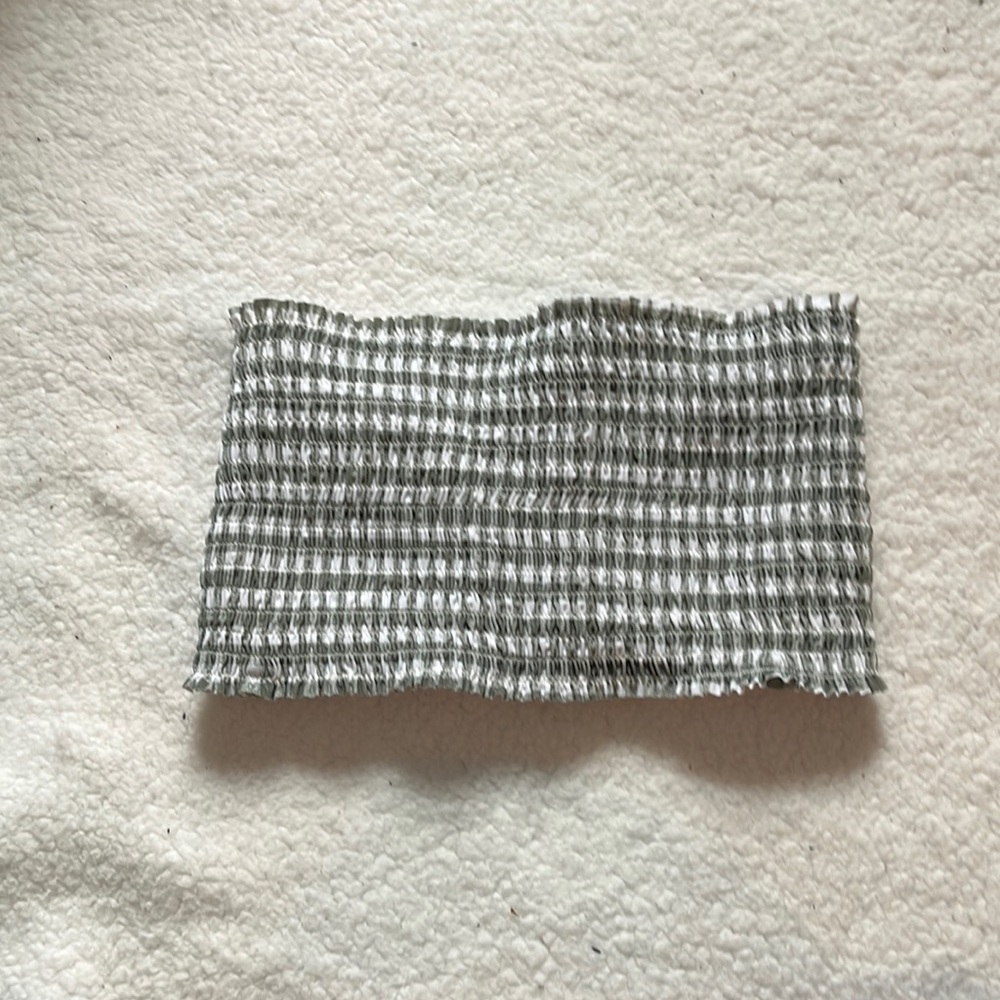 Green and White Gingham Tube Top